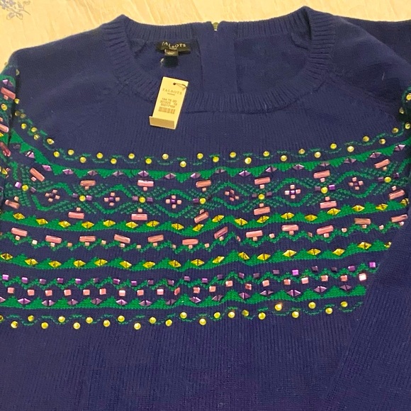 Talbots sweater with jewel ￼ embellishment on the top Size 2X￼ - Picture 4 of 8